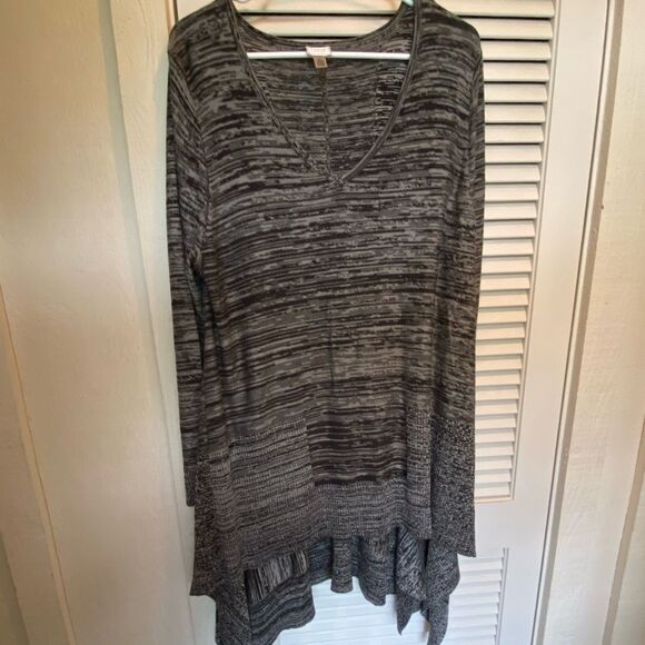 CUPIO‎ Curvy grey heather trapeze high low sweater - Picture 11 of 11